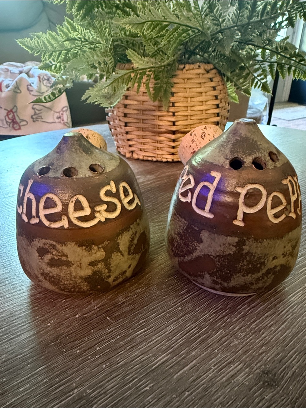 Artisan Studio Pottery “Cheese” & “Red Pepper” Jug Shakers